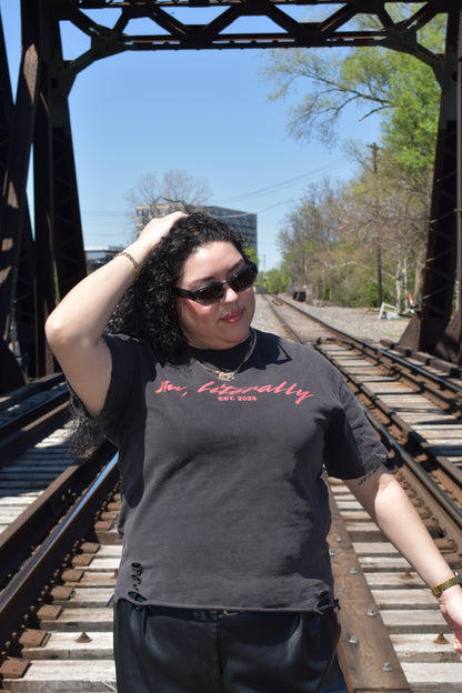 No Literally Distressed Angel T-Shirt