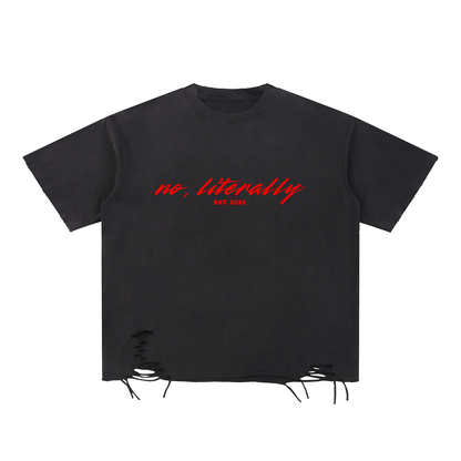 No Literally Distressed Angel T-Shirt